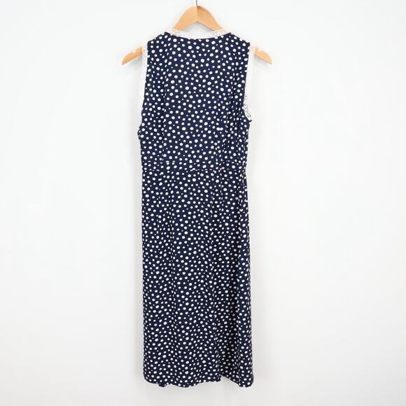 Rouje x J.Crew Rencard Navy Polka Dot Wrap Dress Size 4 NWT - Picture 9 of 10
